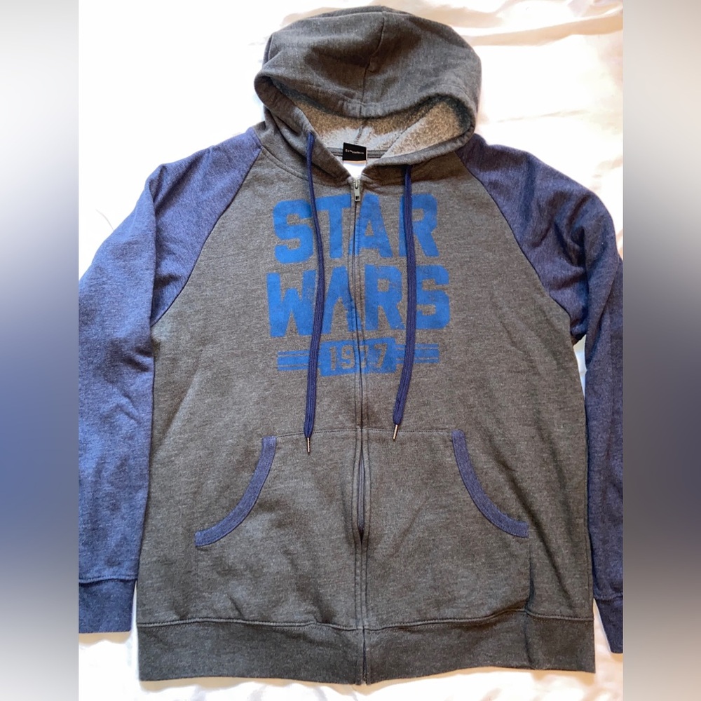 Star Wars 1977 Full Zip Hoodie Front Pockets Men's Size XL Cotton Mix